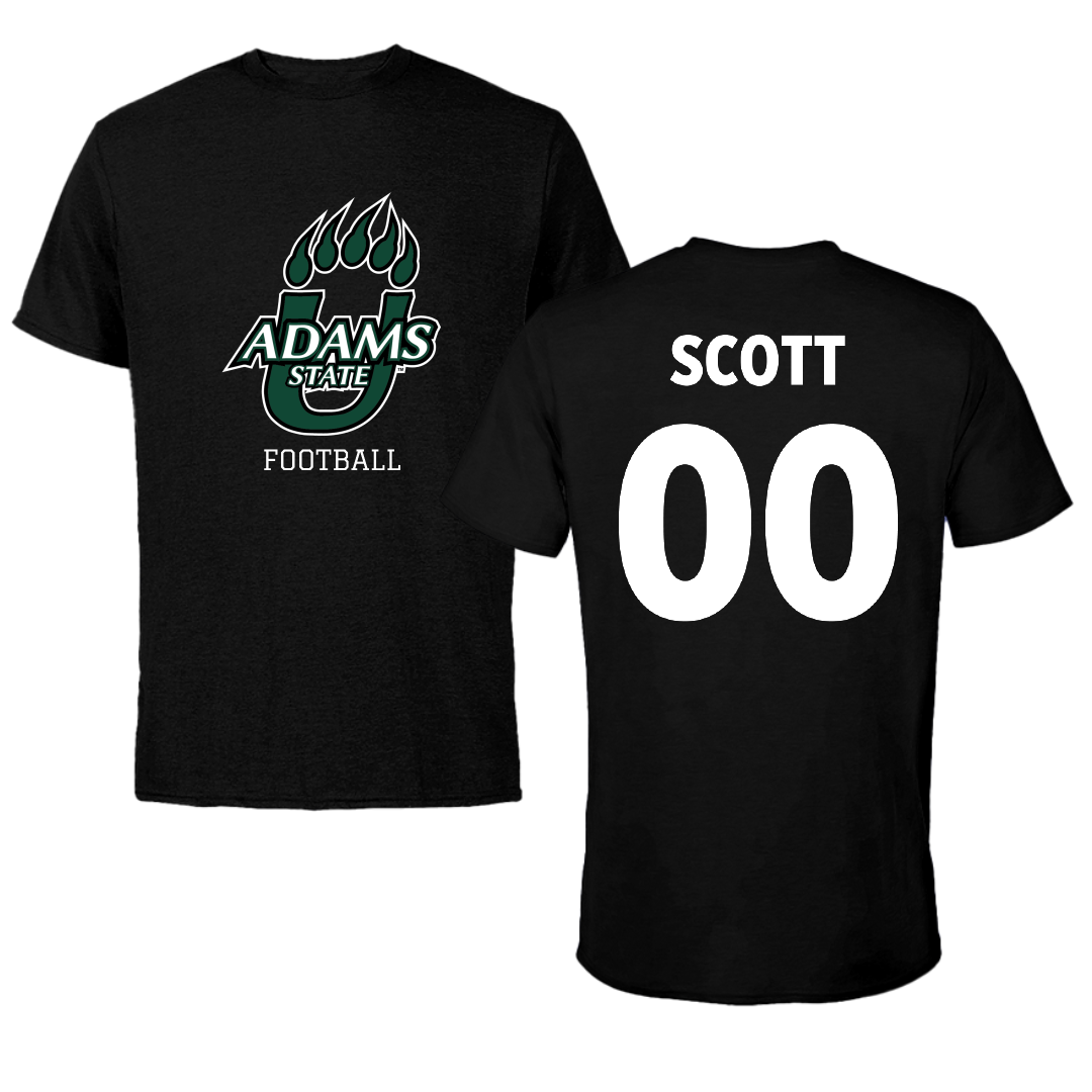 Adams State University Football Black State Tee - #00 Antwan Scott