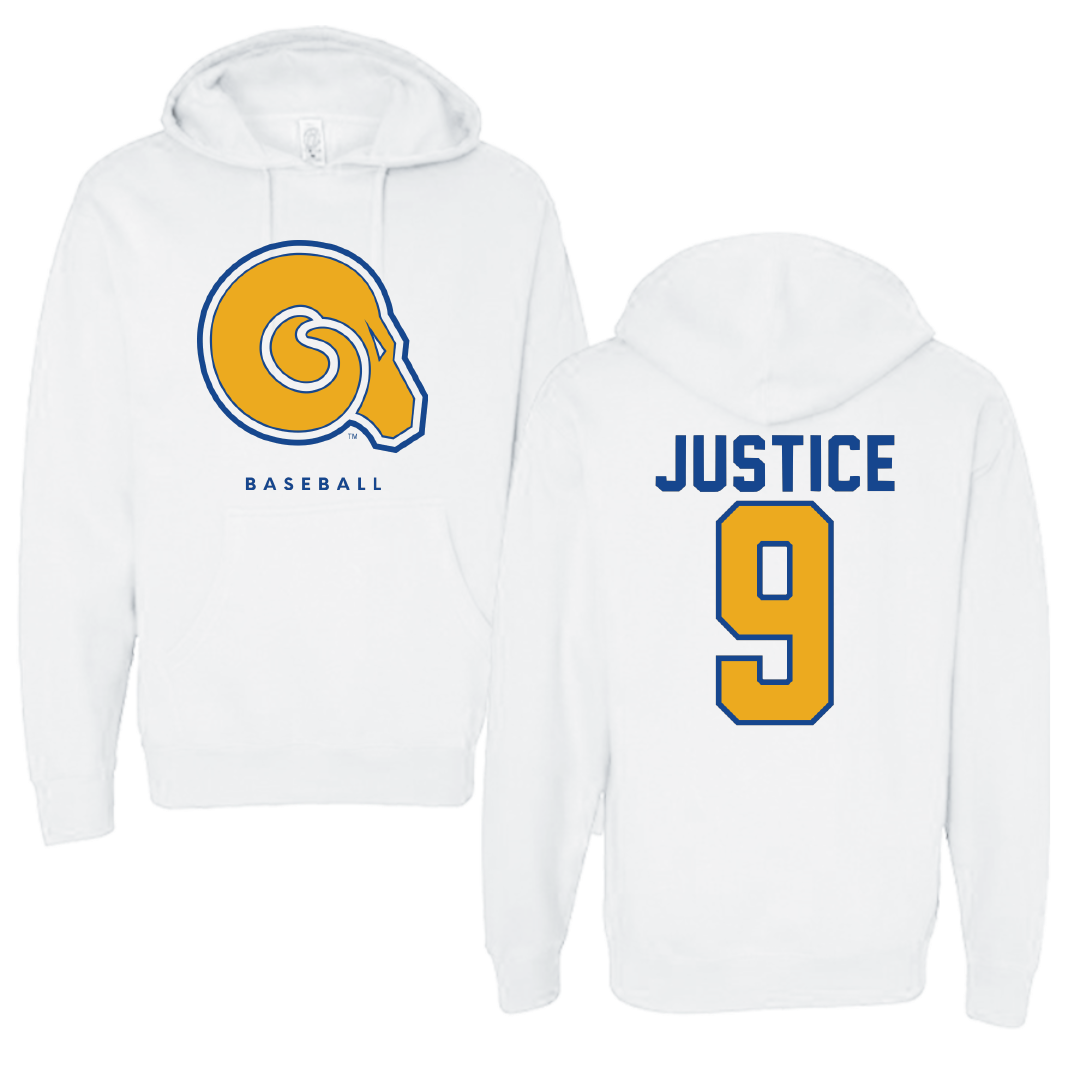 Albany State University Baseball White Hoodie - #9 Trent Justice