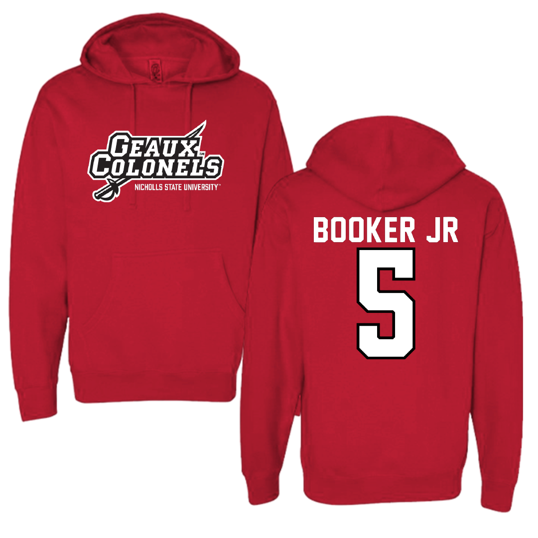 Nicholls State University Baseball Red General Hoodie - #5 Narvin Booker Jr