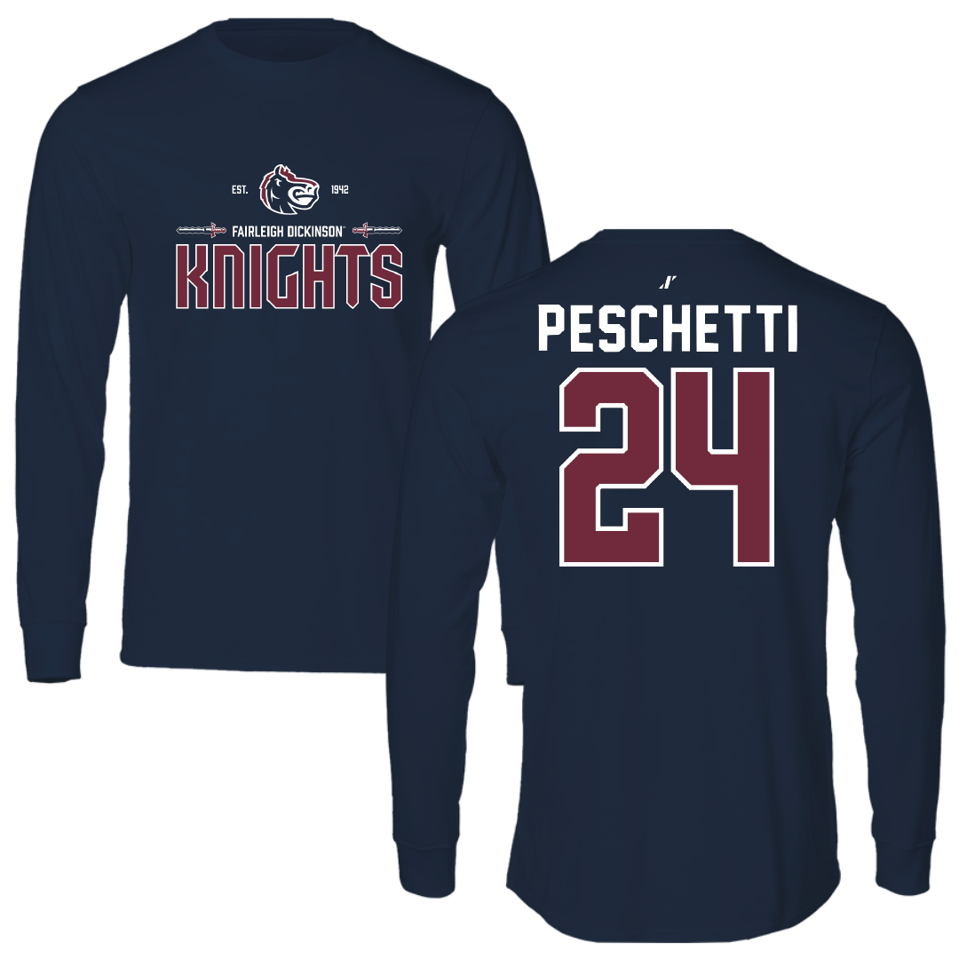 Fairleigh Dickinson University-Metropolitan Campus Soccer Navy General Performance Long Sleeve - #24 Daniela Peschetti