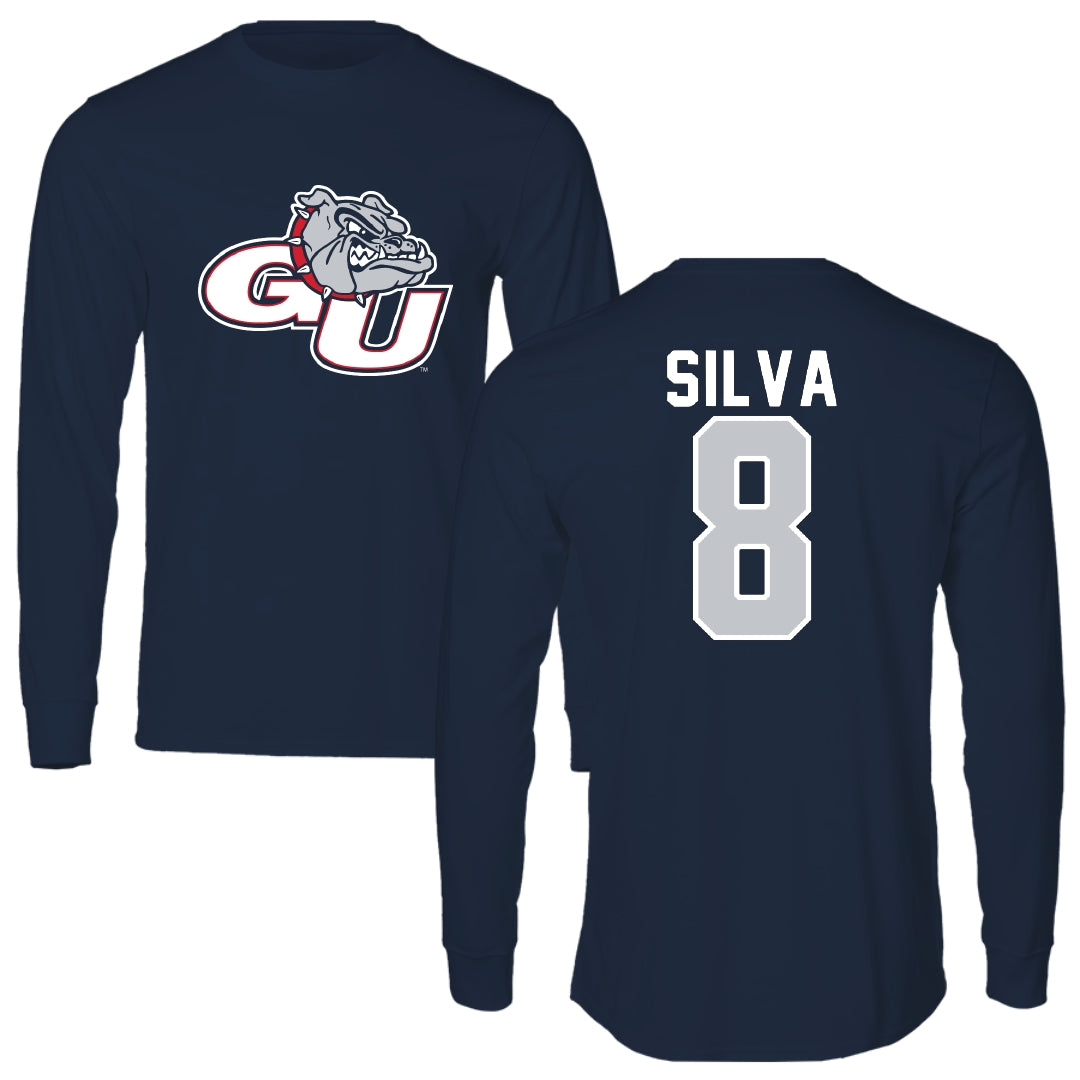 Gonzaga University Soccer Navy Mascot Long Sleeve - #8 Ian Silva