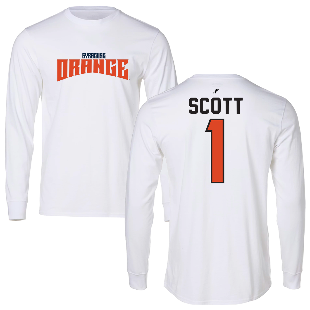 Syracuse University Basketball White Classic Long Sleeve - #1 Keira Scott