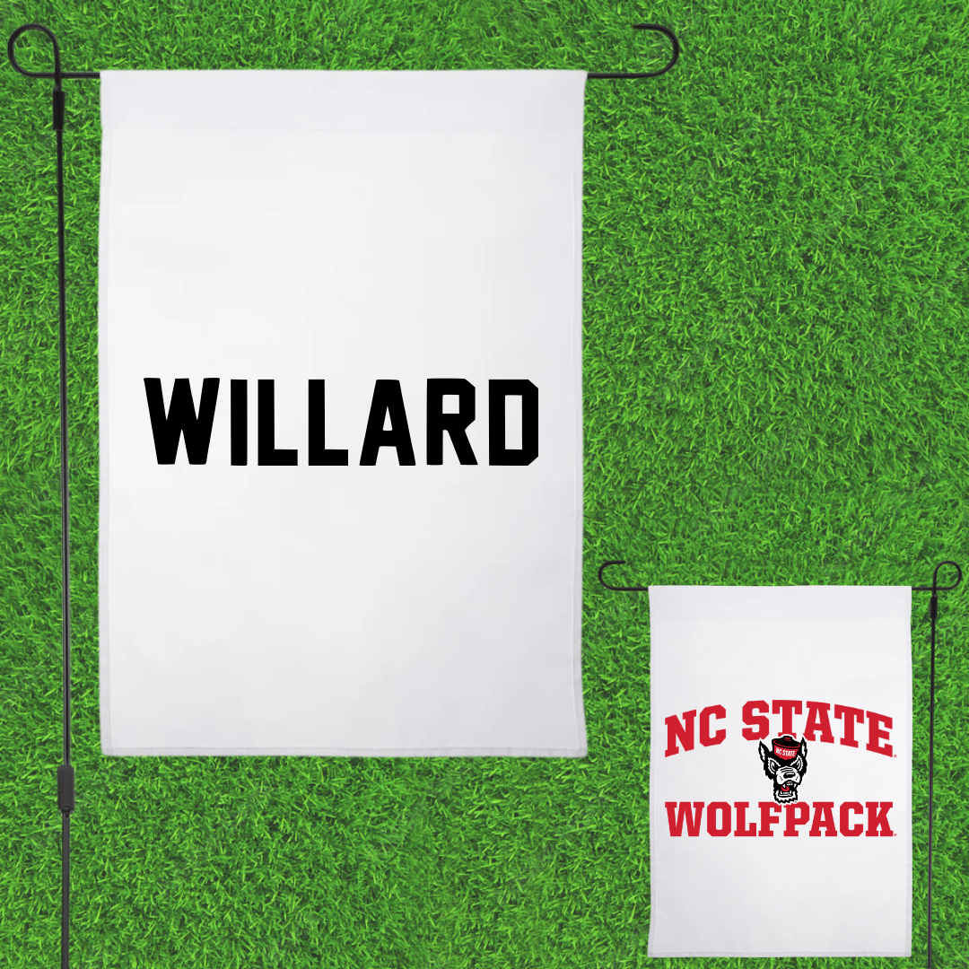 North Carolina State University TF and XC White Garden Flag - Clara Willard