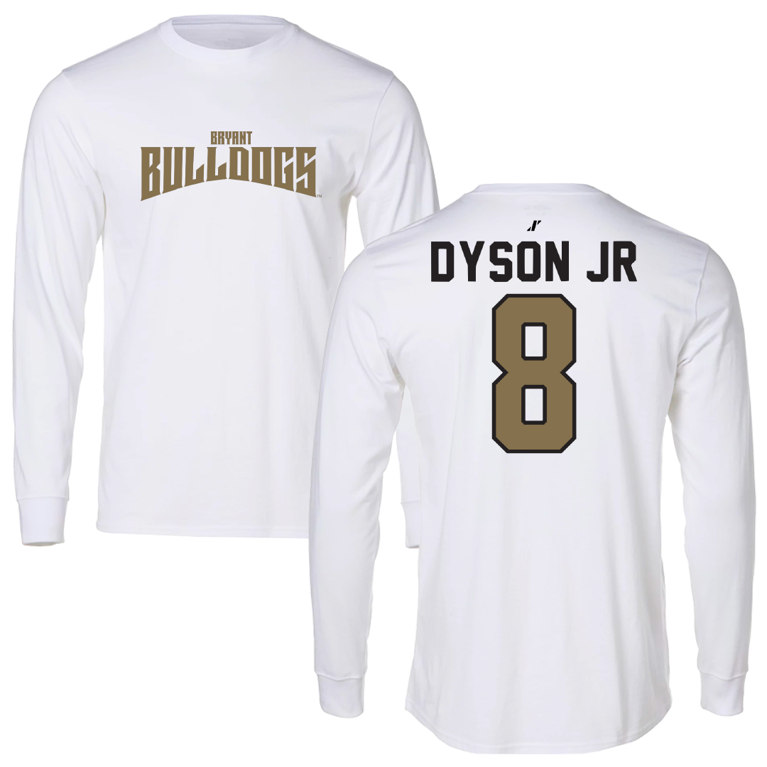Bryant University Football White Classic Long Sleeve - #8 Kenny Dyson Jr