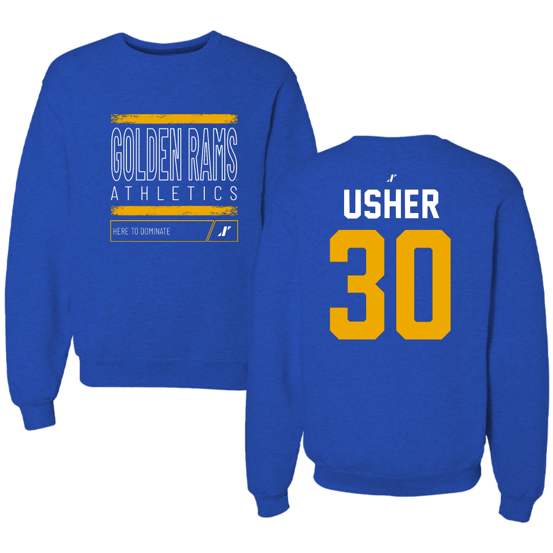 Albany State University Baseball Blue Dominate Crewneck - #30 Perry Usher