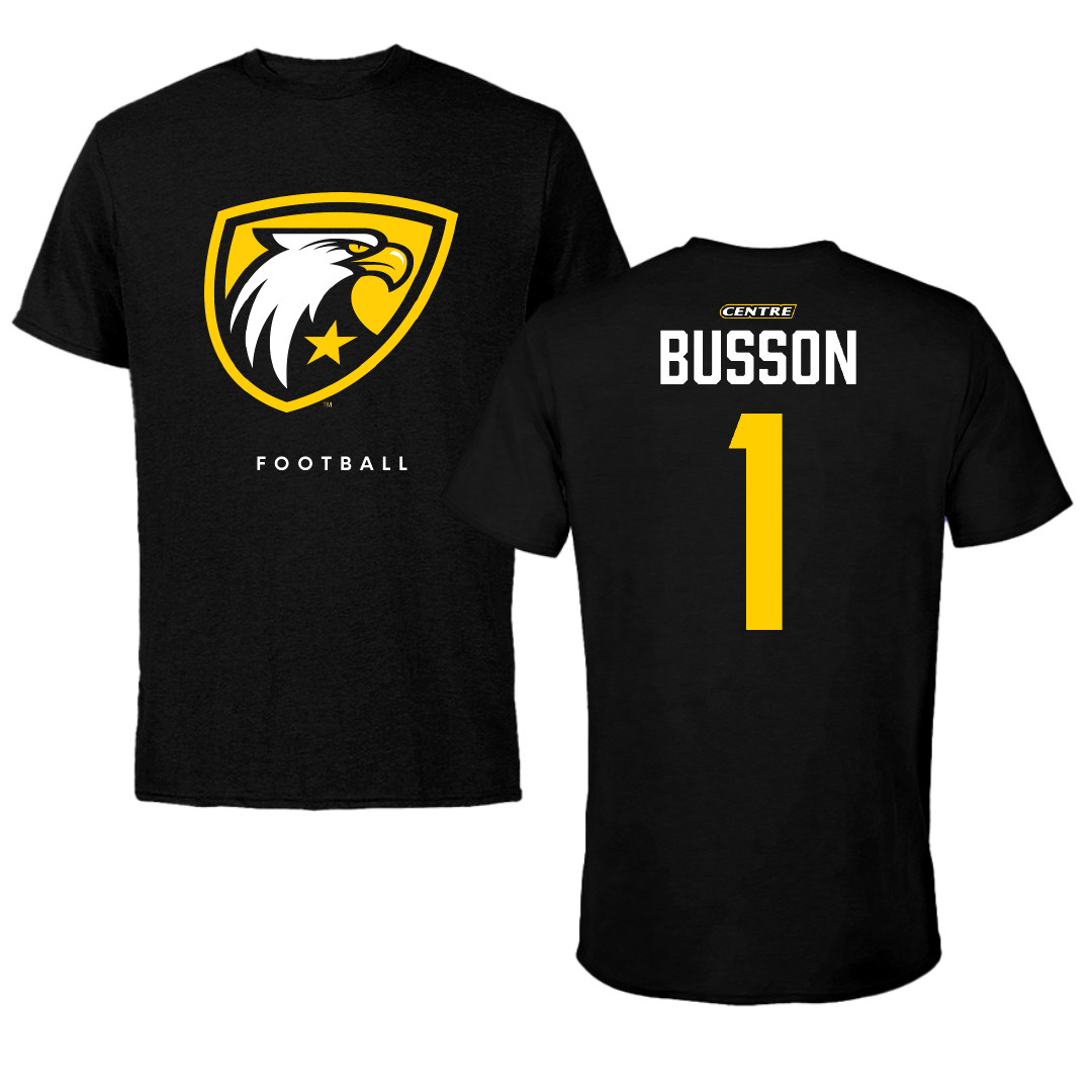 Centre College Football Black Performance Tee - #1 Blake Busson