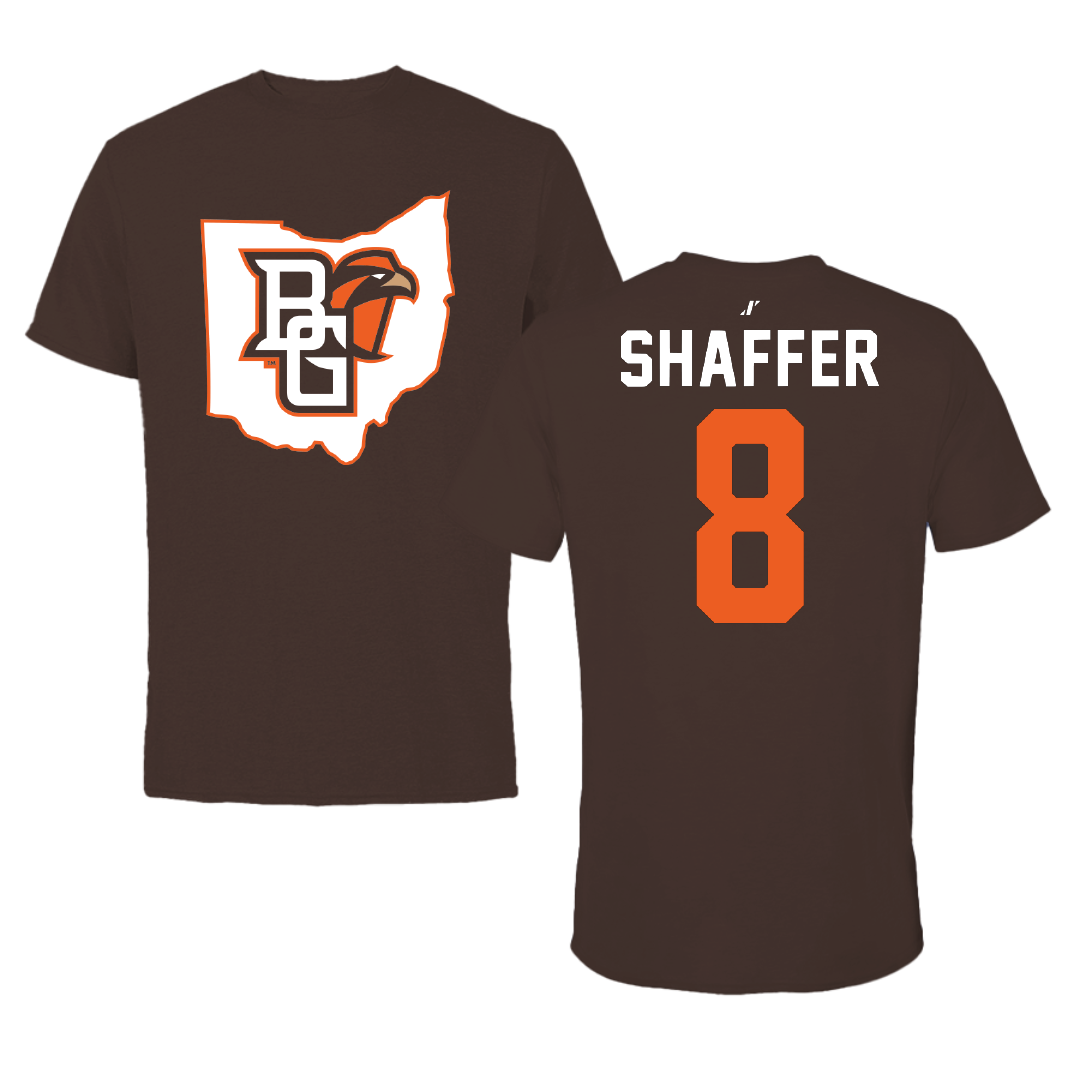 Bowling Green State University Soccer Brown State Tee - #8 Andrew Shaffer