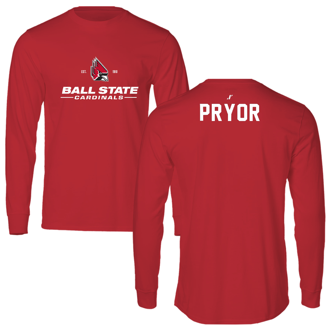 Ball State University Swimming & Diving Red General Long Sleeve - Luke Pryor
