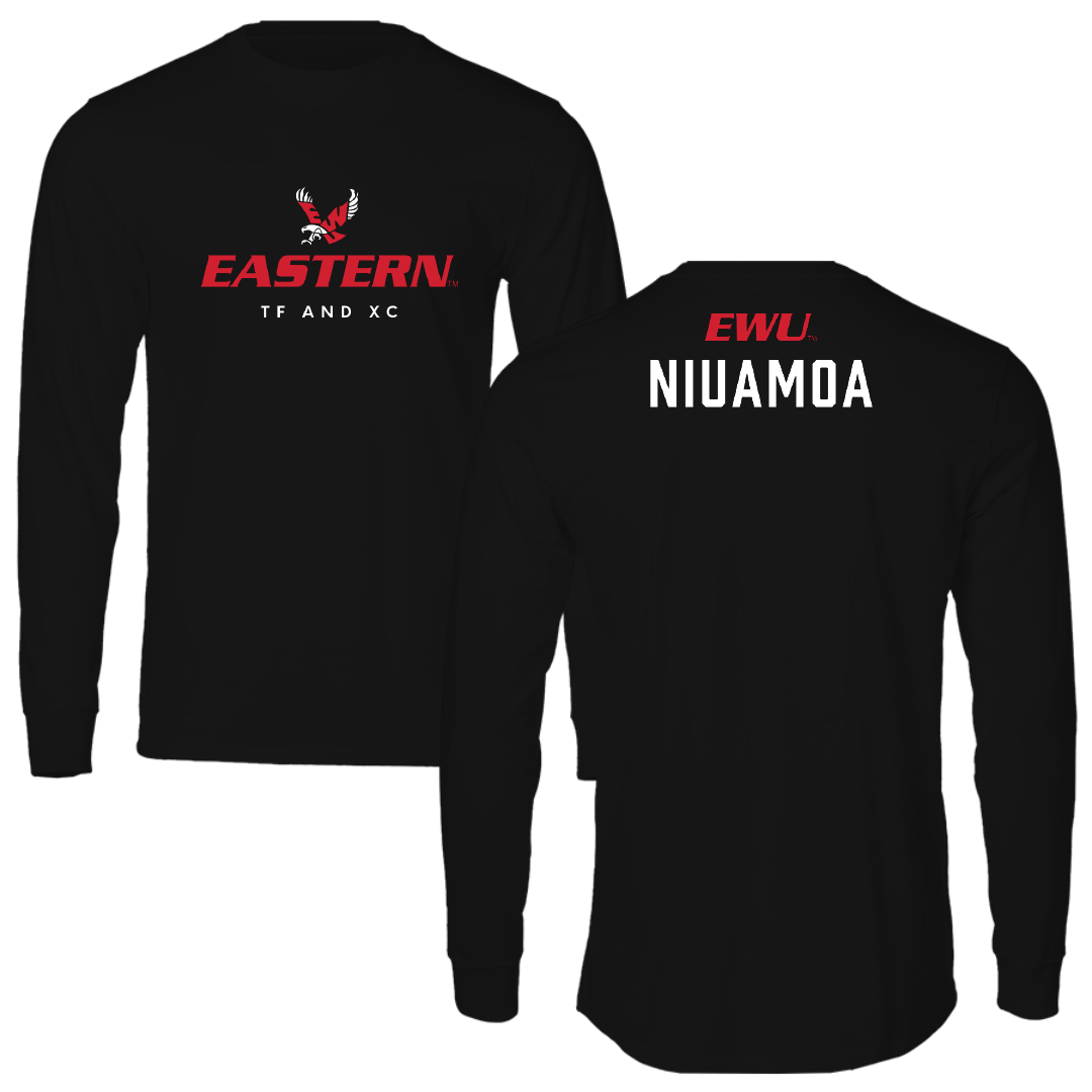 Eastern Washington University TF and XC Black Eastern Performance Long Sleeve - JJ Niuamoa
