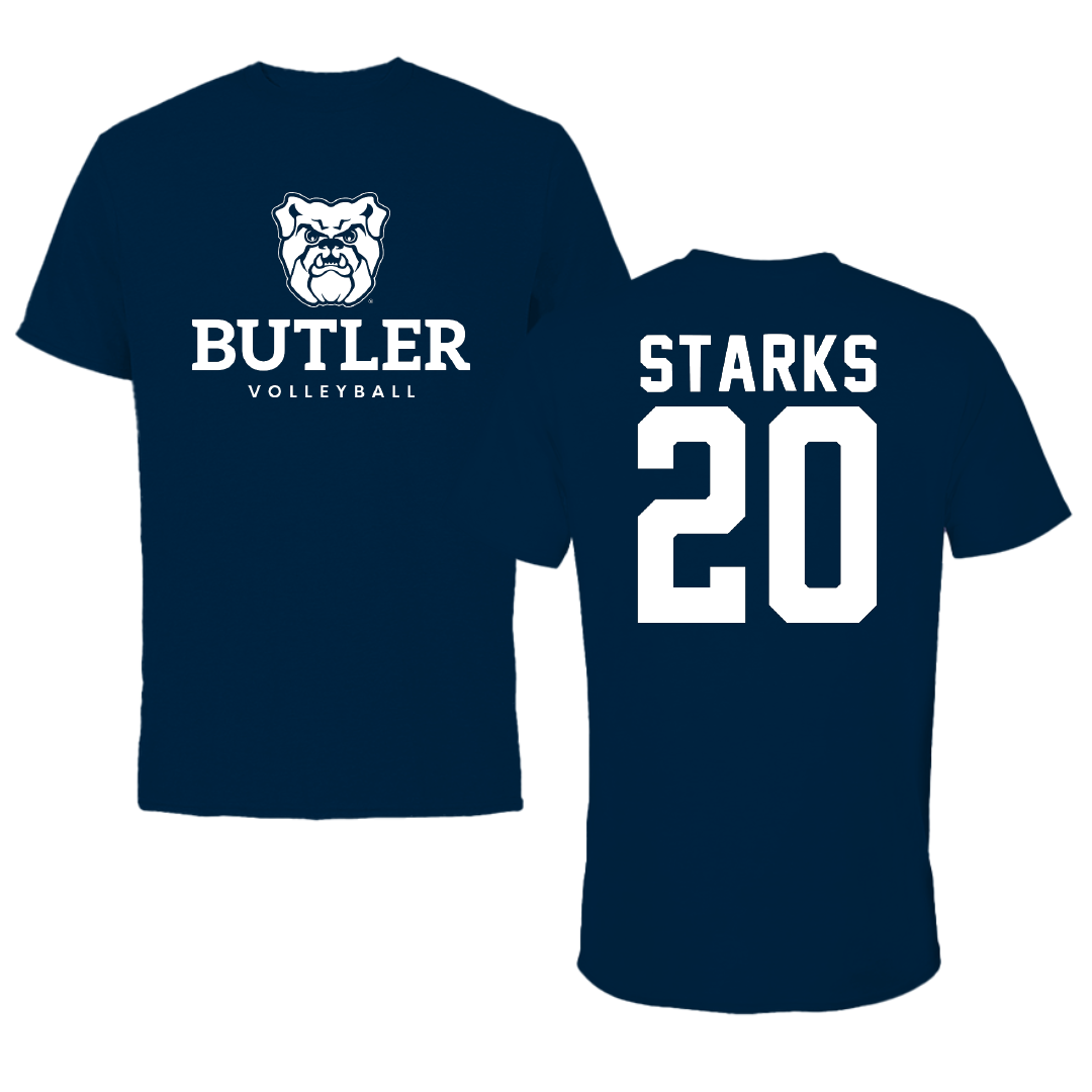 Butler University Volleyball Navy Performance Tee - #20 Torii Starks