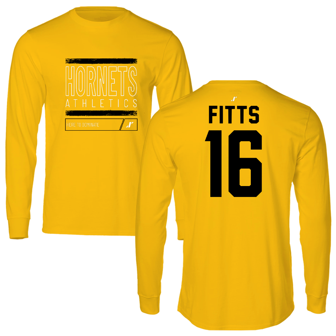 Alabama State University Football Gold Dominate Performance Long Sleeve - #16 Adrian Fitts