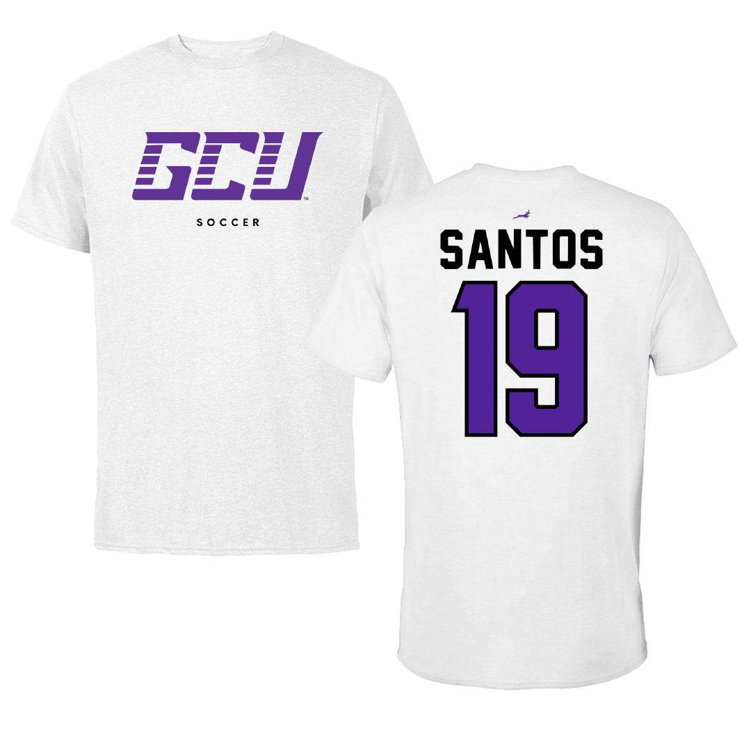 Grand Canyon University Soccer White Tee - #19 Alexandre Santos
