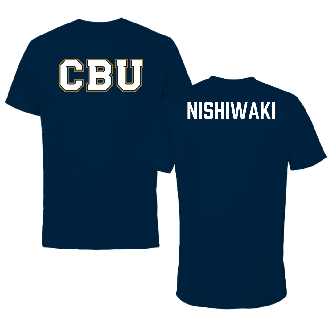 California Baptist University Golf Navy Performance Tee - Henri Nishiwaki