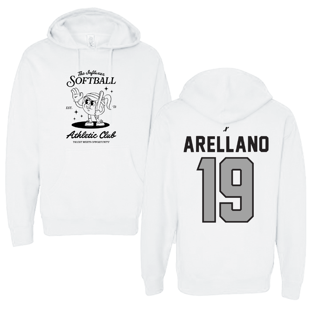 Softball White Influxer Athletic Club Hoodie - #19 Aaliyah Arellano