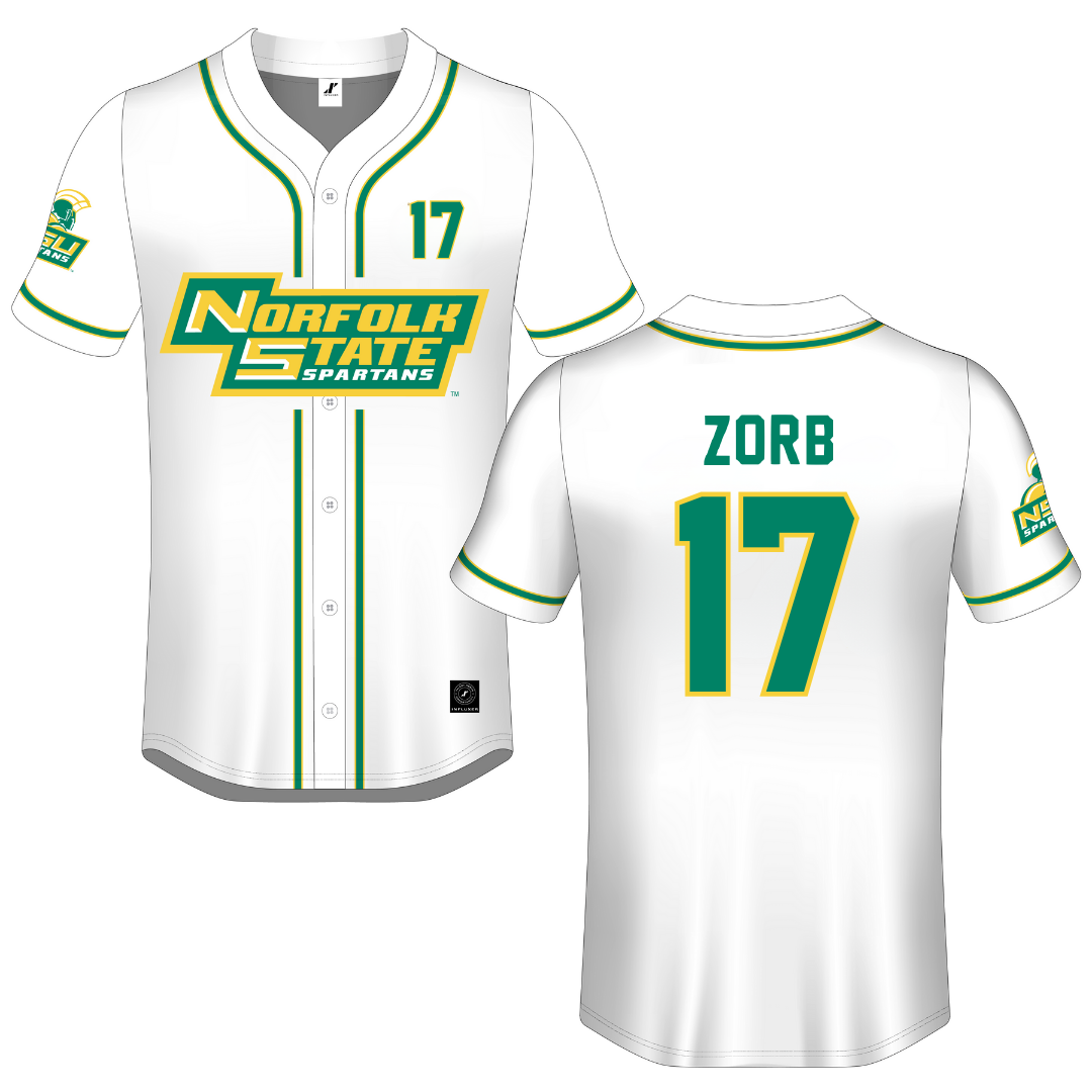 Norfolk State University White Button-Down Jersey - #17 Lisa Zorb