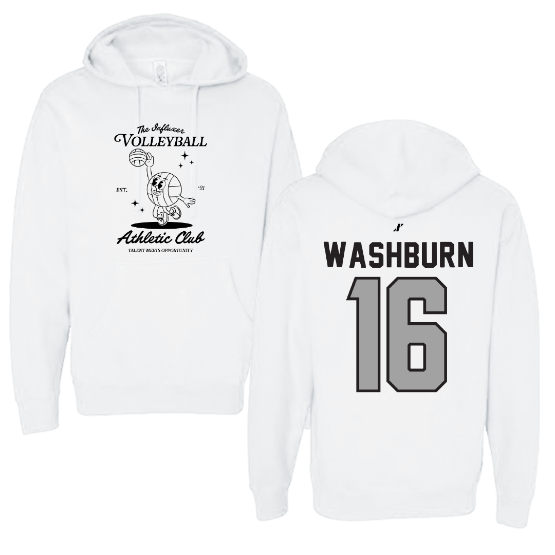 Volleyball White Influxer Athletic Club Hoodie - #16 Sadie Washburn
