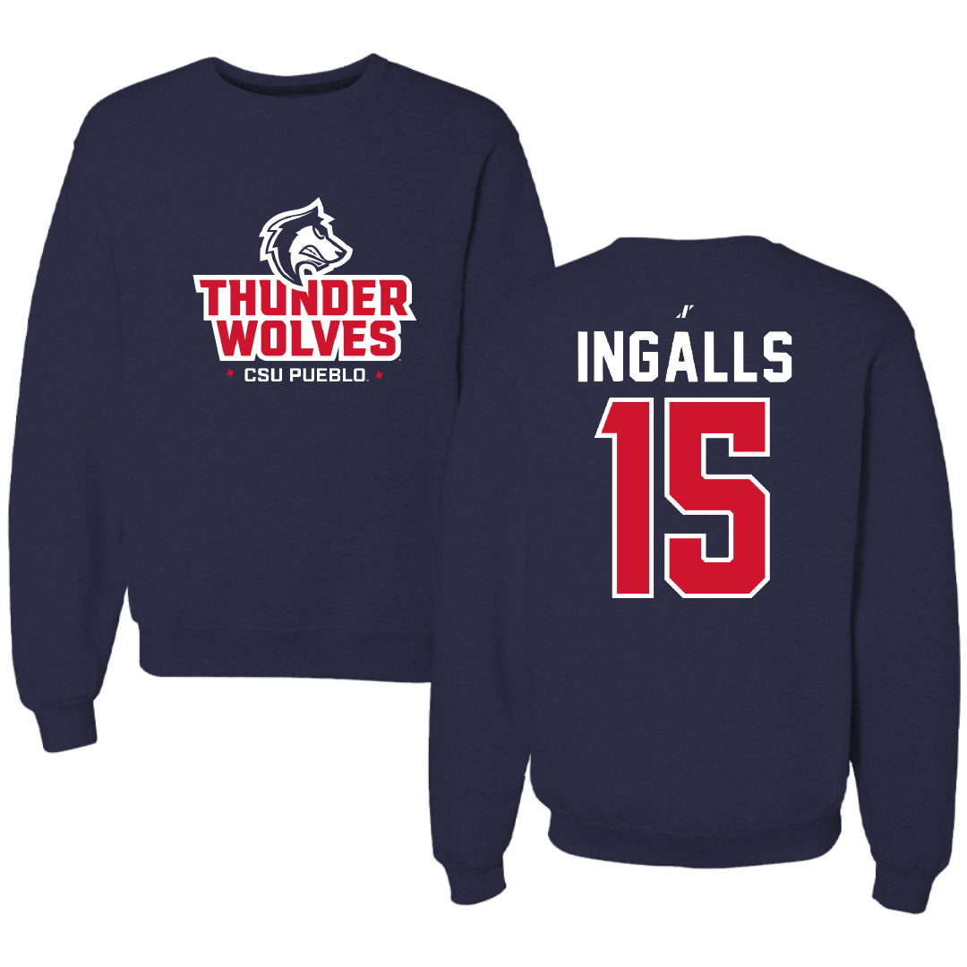 Colorado State University-Pueblo Baseball Navy General Crewneck - #15 Brady Ingalls