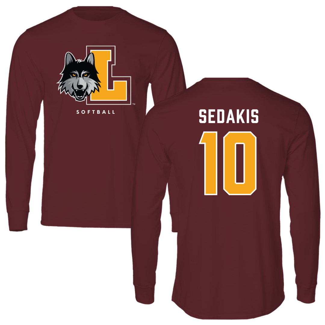 Loyola University-Chicago Softball Maroon Mascot Performance Long Sleeve - #10 Liz Sedakis
