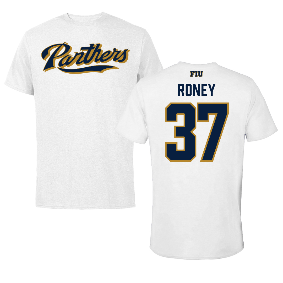 Florida International University Baseball White Performance Tee - #37 Brendan Roney