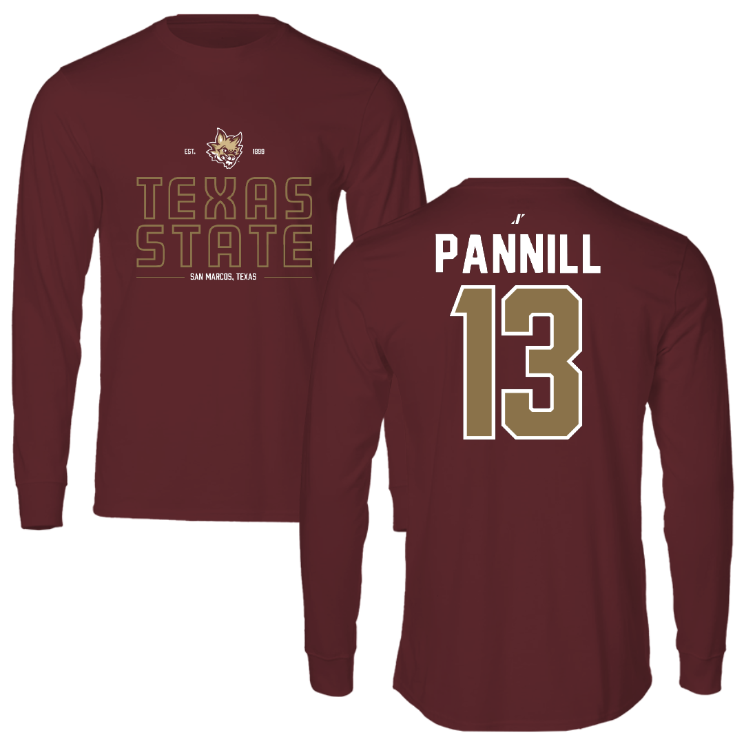 Texas State University Softball Maroon General Long Sleeve - #13 Braylin Pannill
