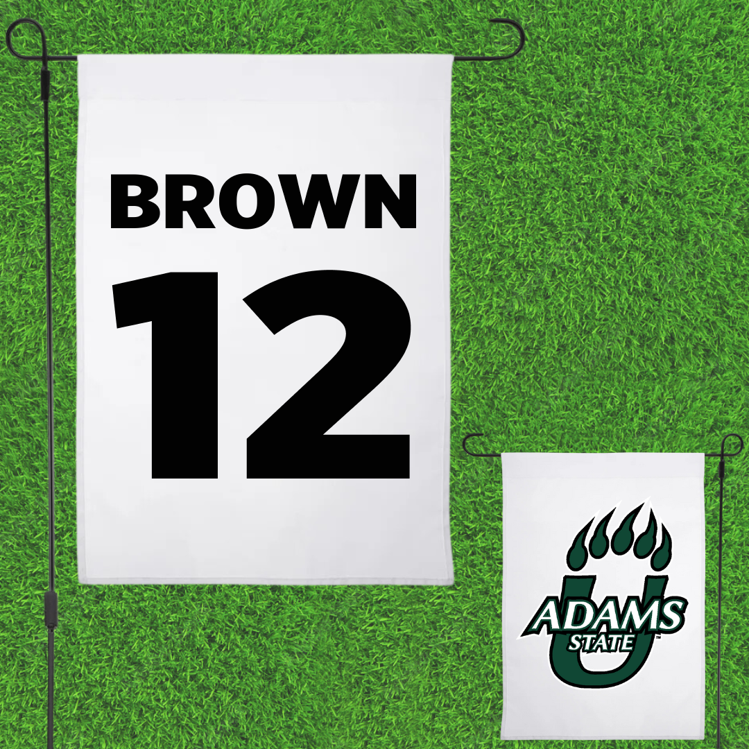 Adams State University Baseball White Garden Flag - #12 Payton Brown