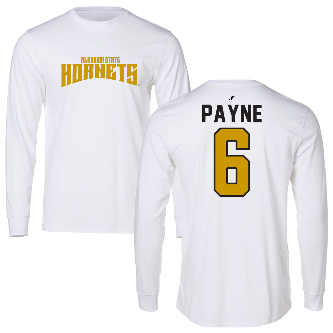 Alabama State University Volleyball White Classic Performance Long Sleeve - #6 Bailee Payne