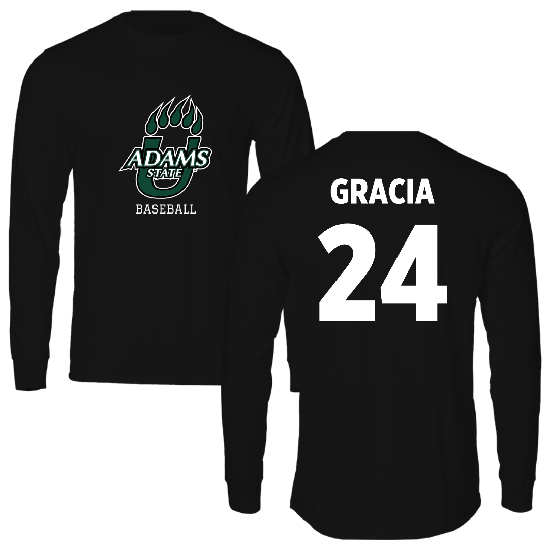 Adams State University Baseball Black State Performance Long Sleeve - #24 Chris Gracia