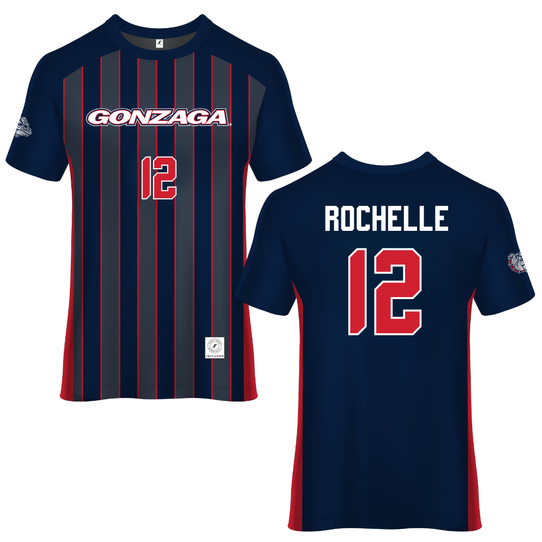 Gonzaga University Navy Soccer Jersey - #12 Talan Rochelle