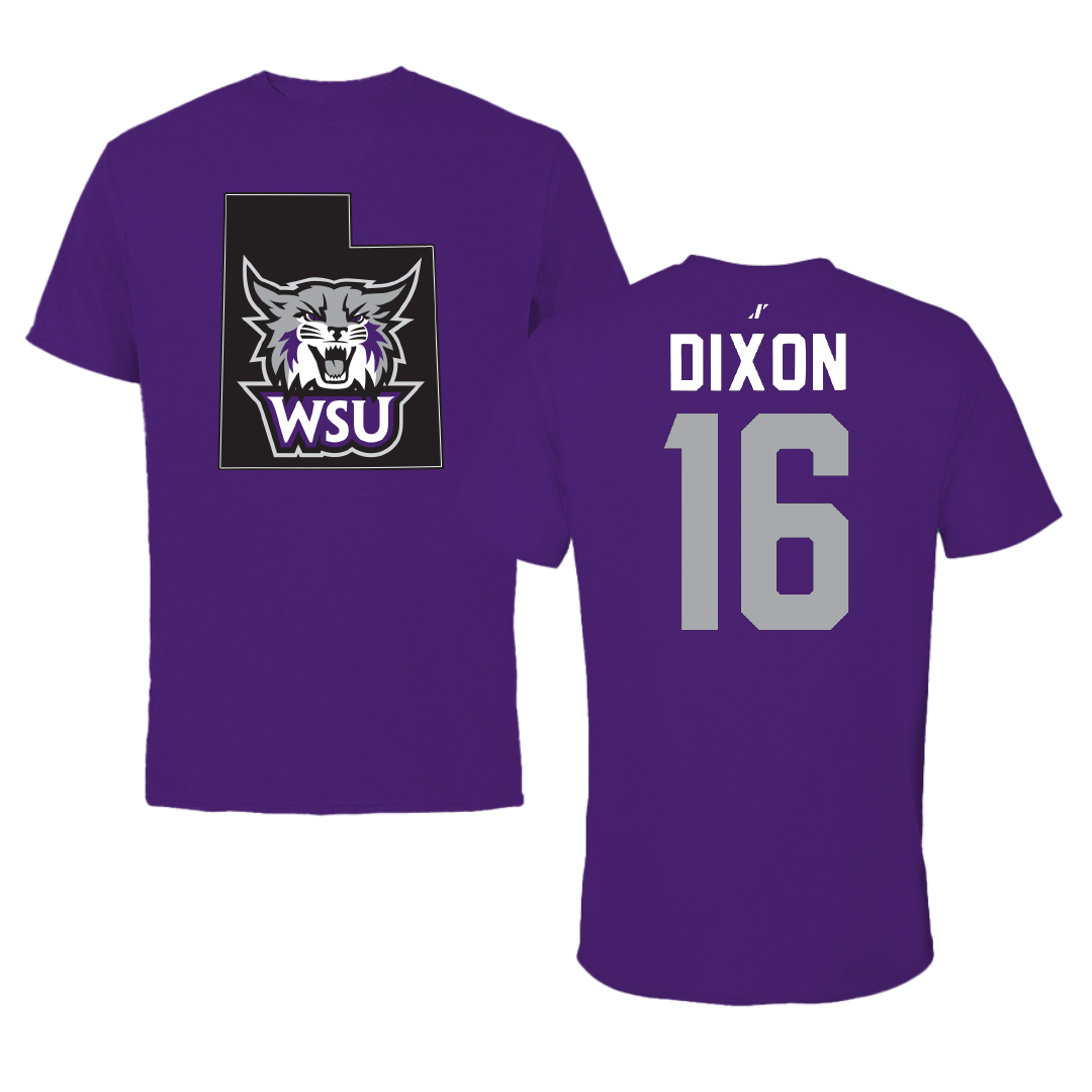 Weber State University Football Purple State Performance Tee - #16 Toddrick Dixon