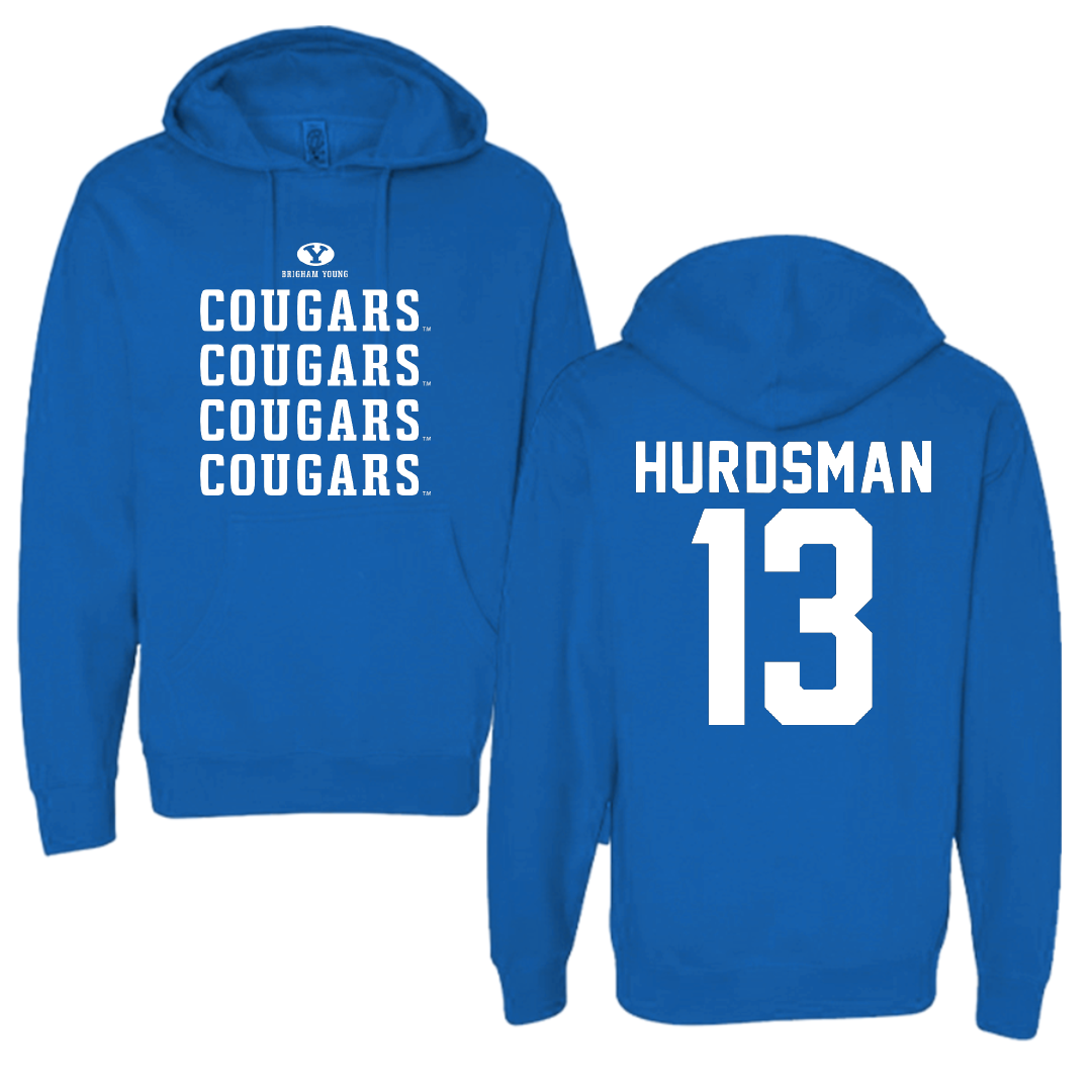 Brigham Young University Baseball Blue General Hoodie - #13 Bryker Hurdsman