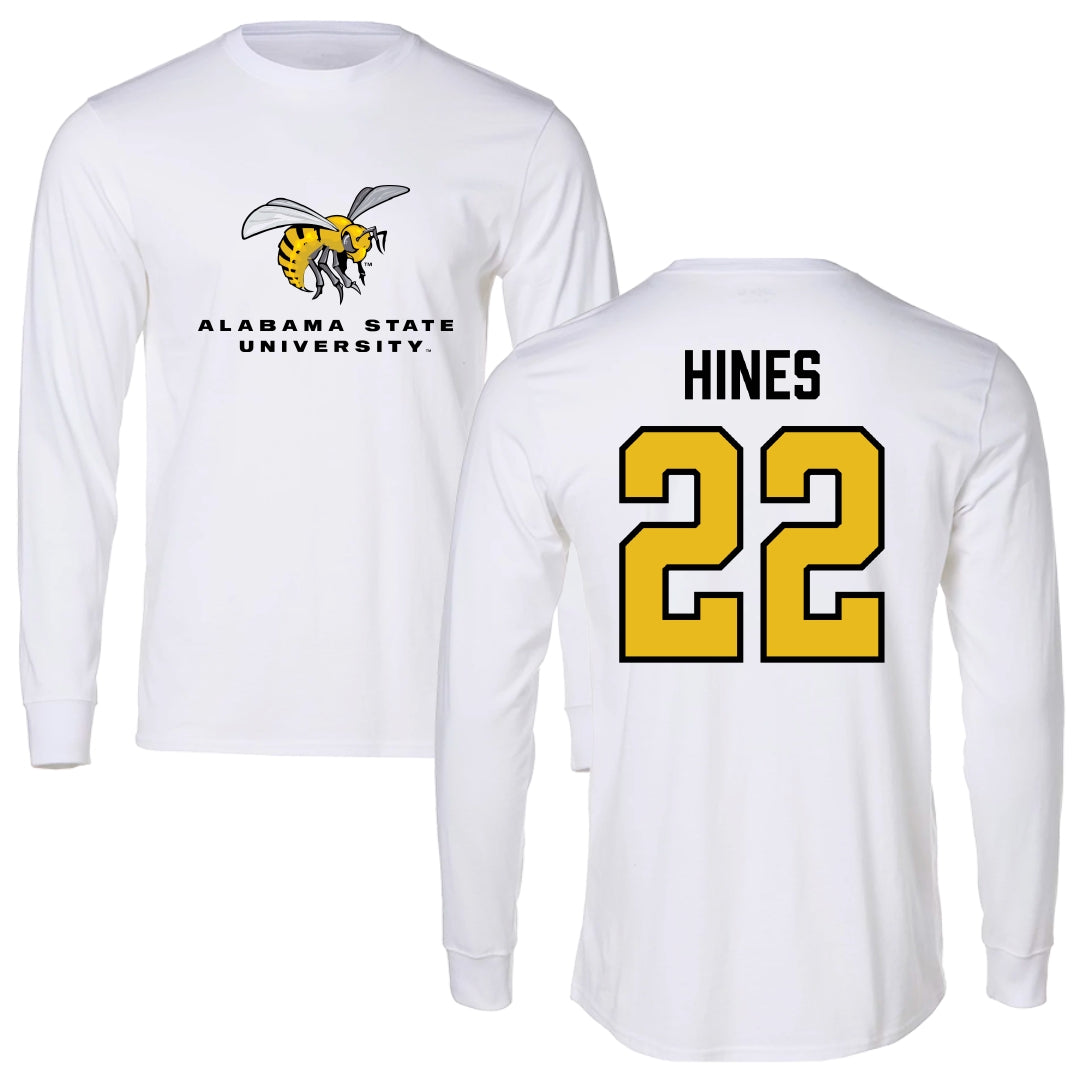 Alabama State University Volleyball White Block Long Sleeve - #22 Kaylen Hines