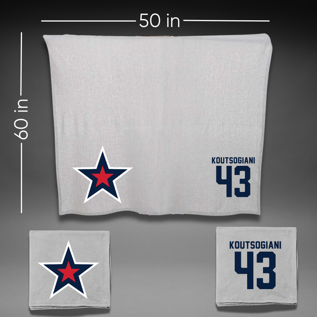 Robert Morris University Softball Gray Blanket - #43 Alaina Koutsogiani