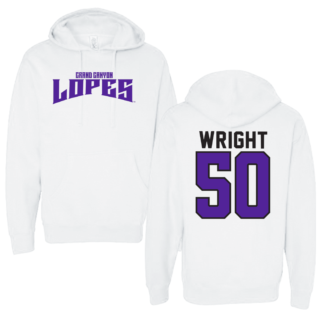 Grand Canyon University Softball White Classic Hoodie - #50 Arriana Wright