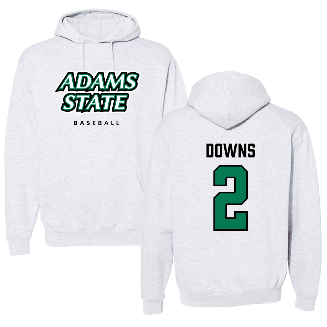 Adams State University Baseball Gray Block Hoodie - #2 Ryan Downs