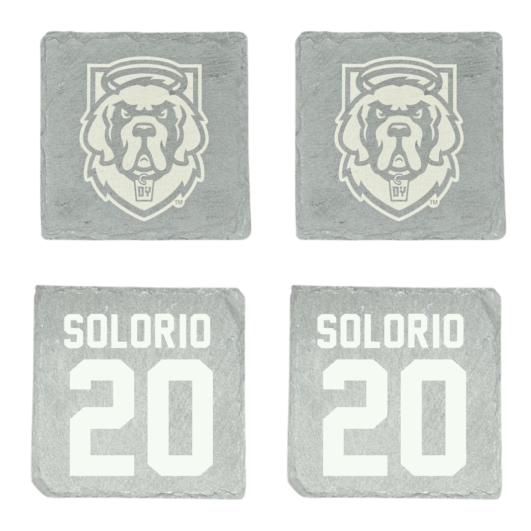 D'Youville University Soccer Stone Coaster (4 Pack)  - #20 Matthew Solorio