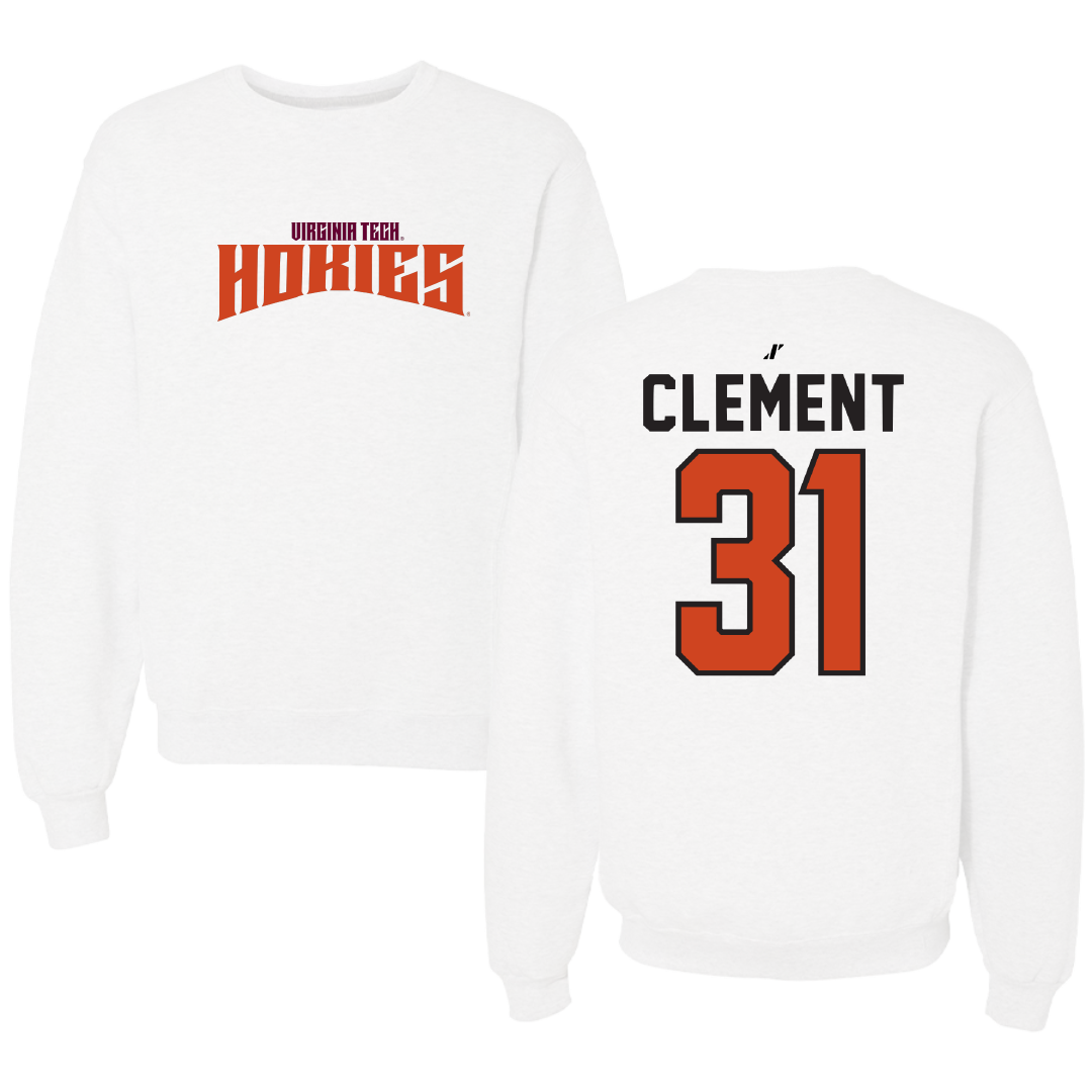 Virginia Tech Baseball White Classic Crewneck - #31 Madden Clement