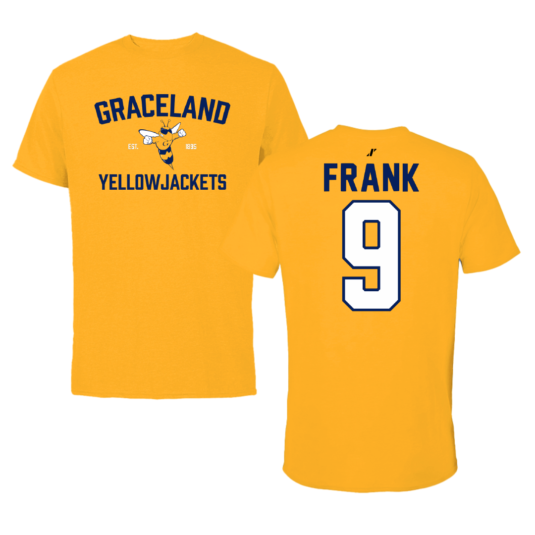 Graceland University Soccer Gold General Performance Tee - #9 Liam Frank