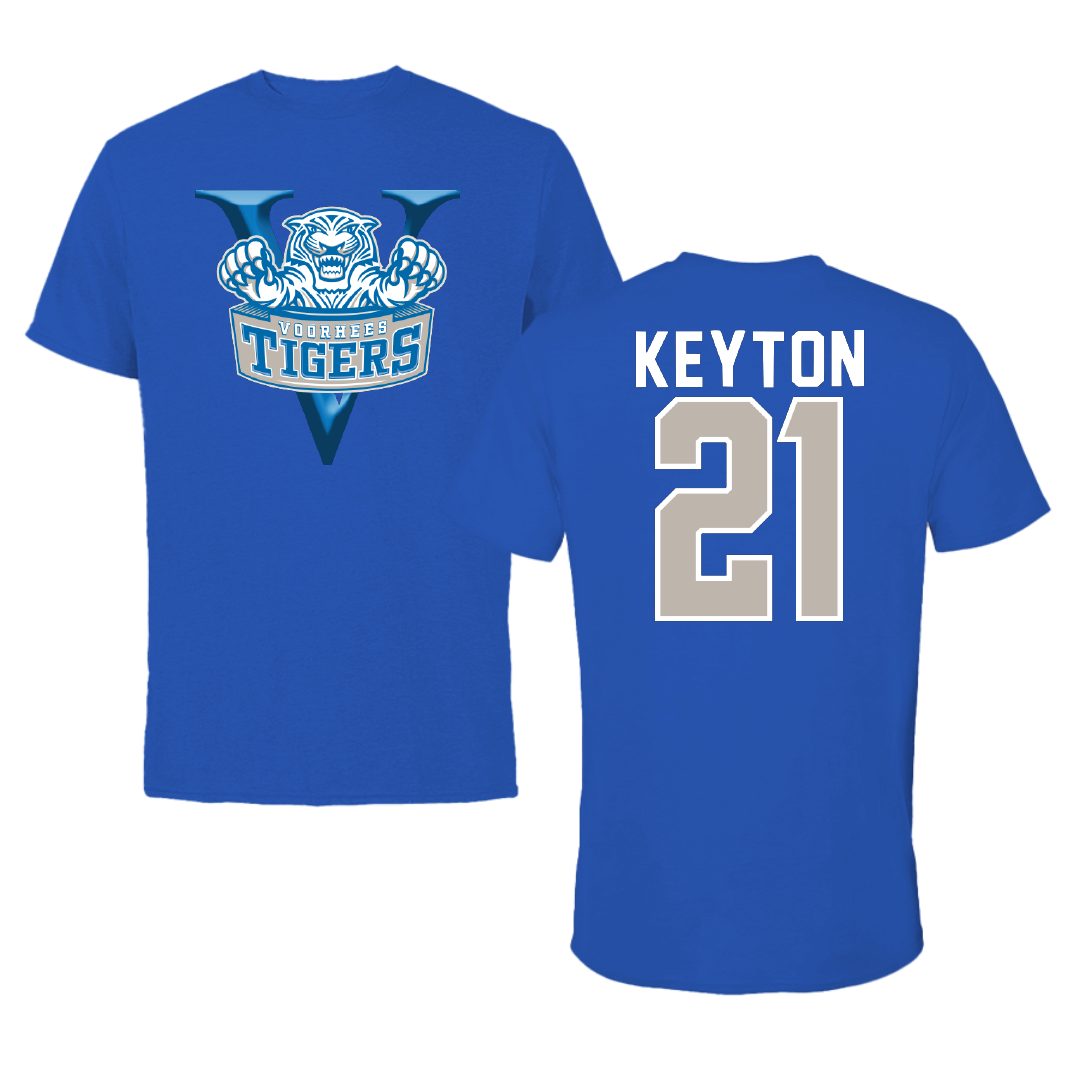 Voorhees University Baseball Blue Performance Tee - #21 Darius Keyton
