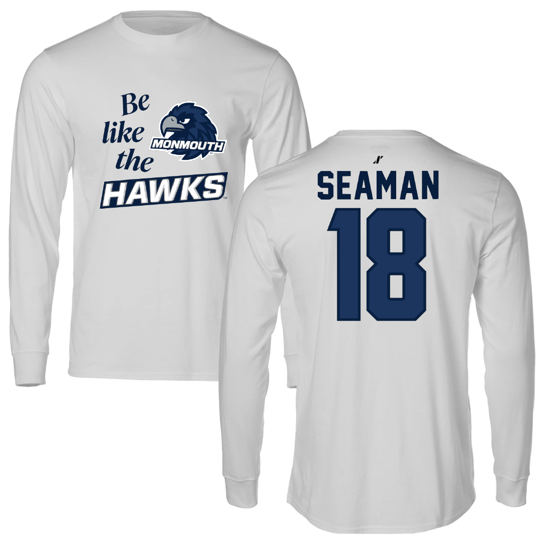 Monmouth University Lacrosse Light Gray Be Like Us Performance Long Sleeve - #18 Gavin Seaman