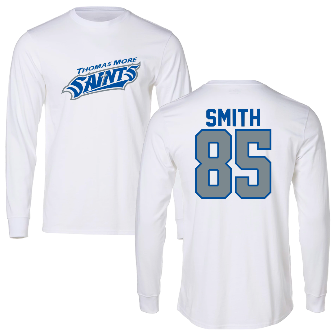 Thomas More University Football White Long Sleeve - #85 Kolton Smith