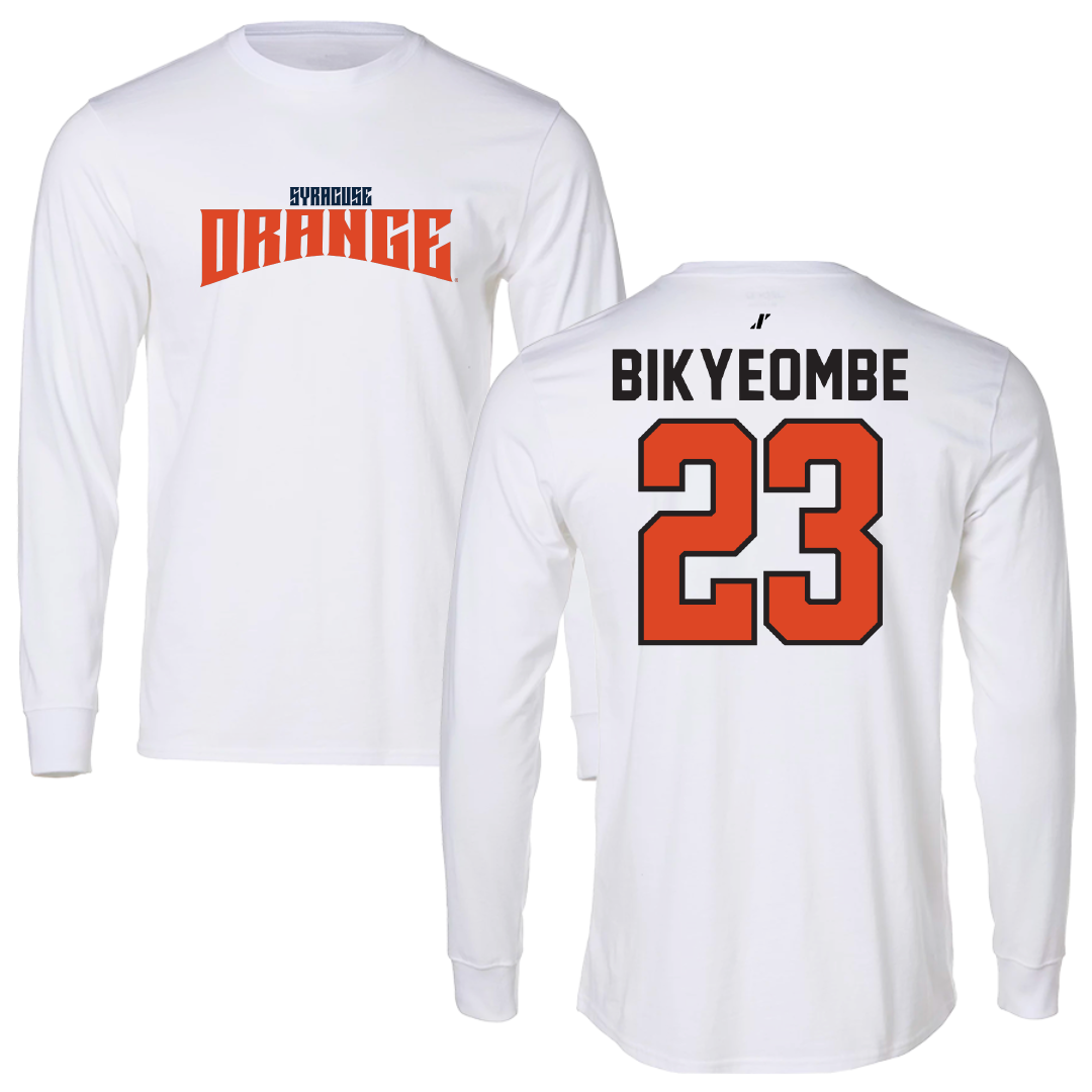 Syracuse University Soccer White Classic Long Sleeve - #23 Abokye Bikyeombe