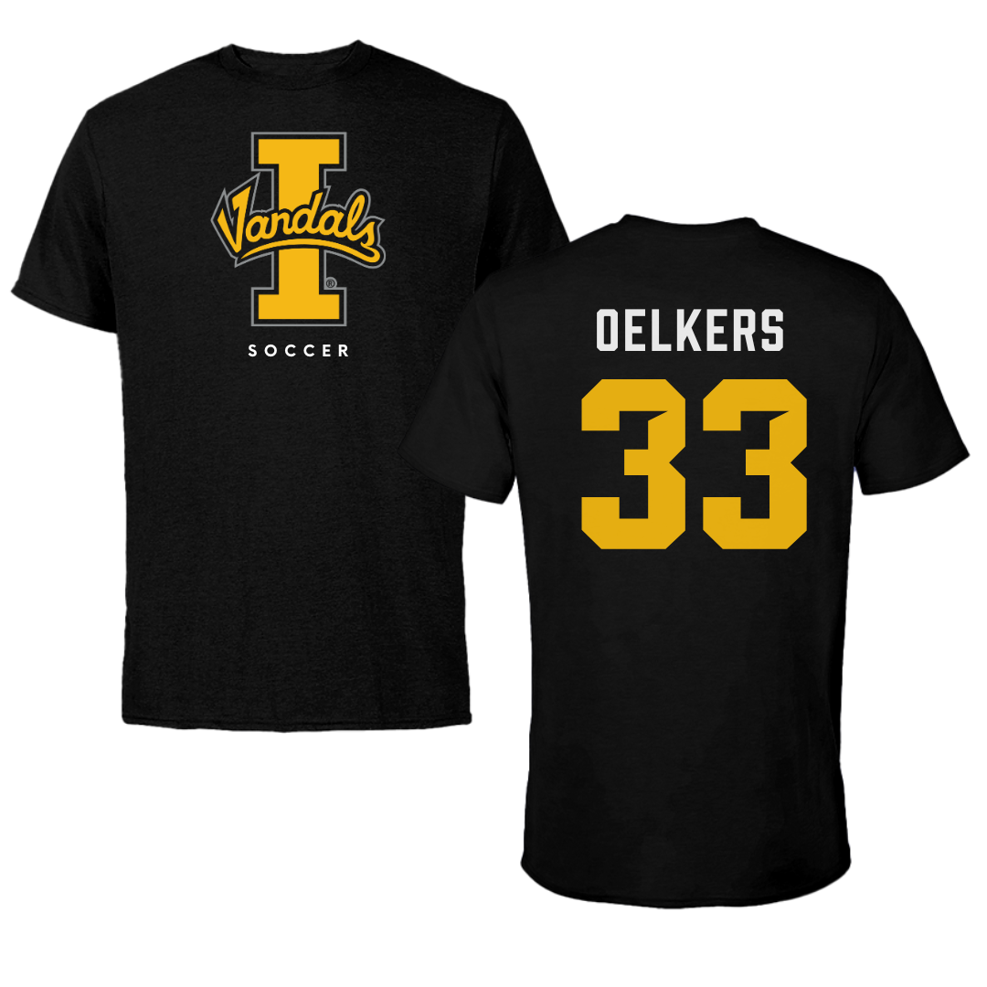 University of Idaho Soccer Black Vandals Performance Tee - #33 Payton Oelkers