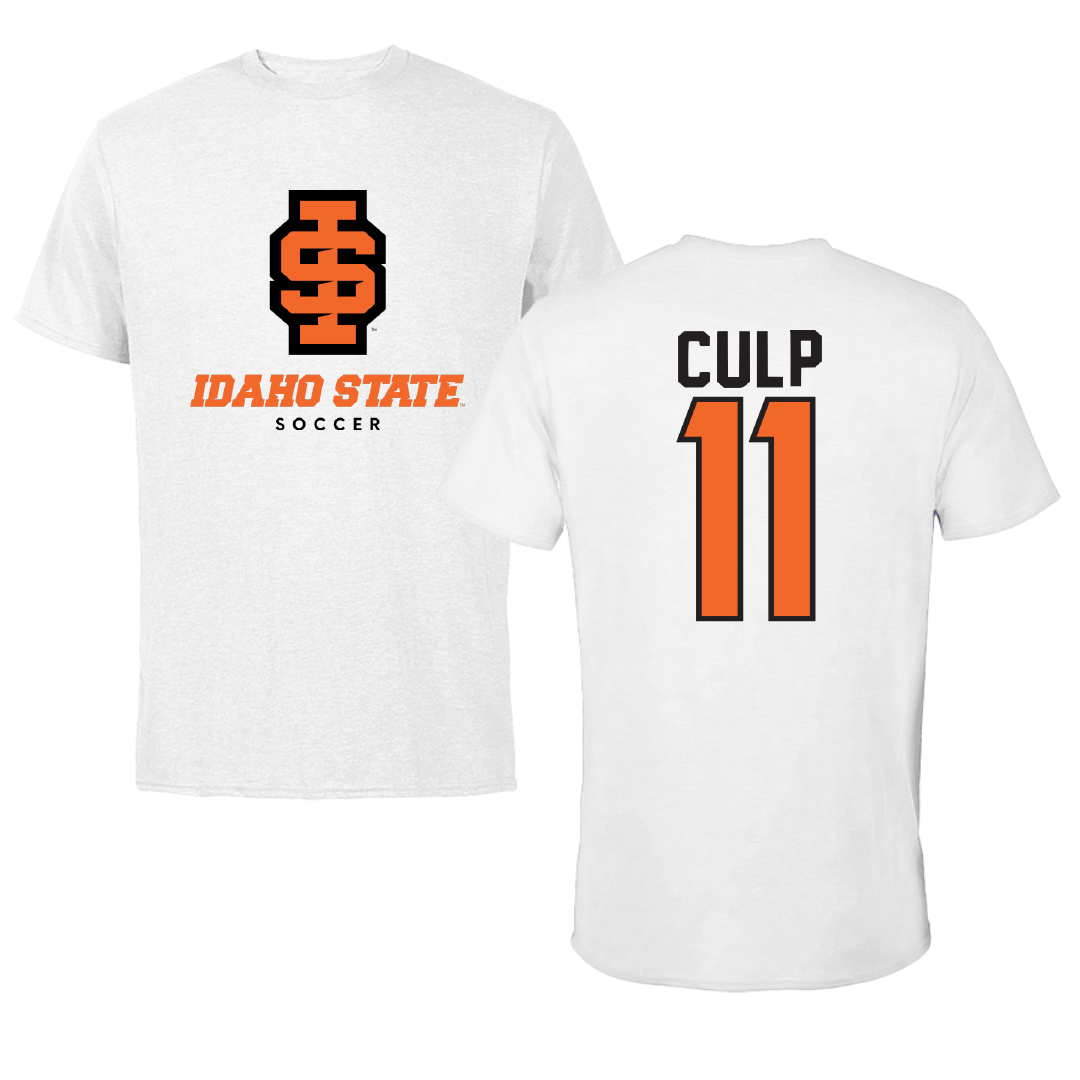 Idaho State University Soccer White Performance Tee - #11 Madison Culp