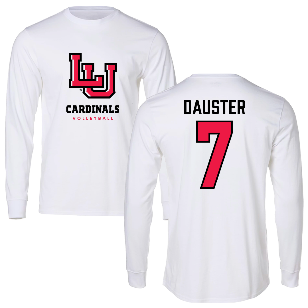 Lamar University Volleyball White Performance Long Sleeve - #7 Christina Dauster