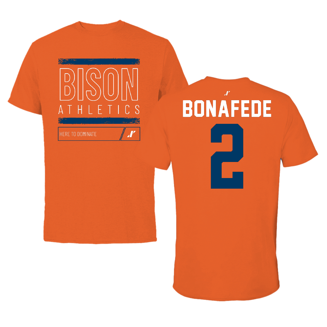 Bucknell University Lacrosse Orange Dominate Performance Tee - #2 Benjamin Bonafede