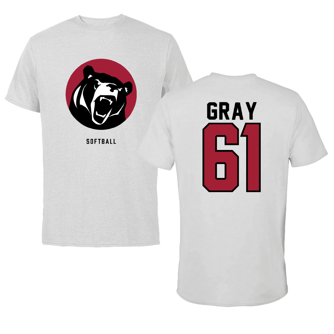 Lenoir-Rhyne University Softball Light Gray Tee - #61 Alexandria Gray