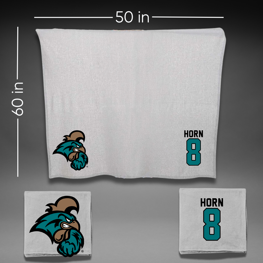 Coastal Carolina University Lacrosse Gray Blanket - #8 Alex Horn