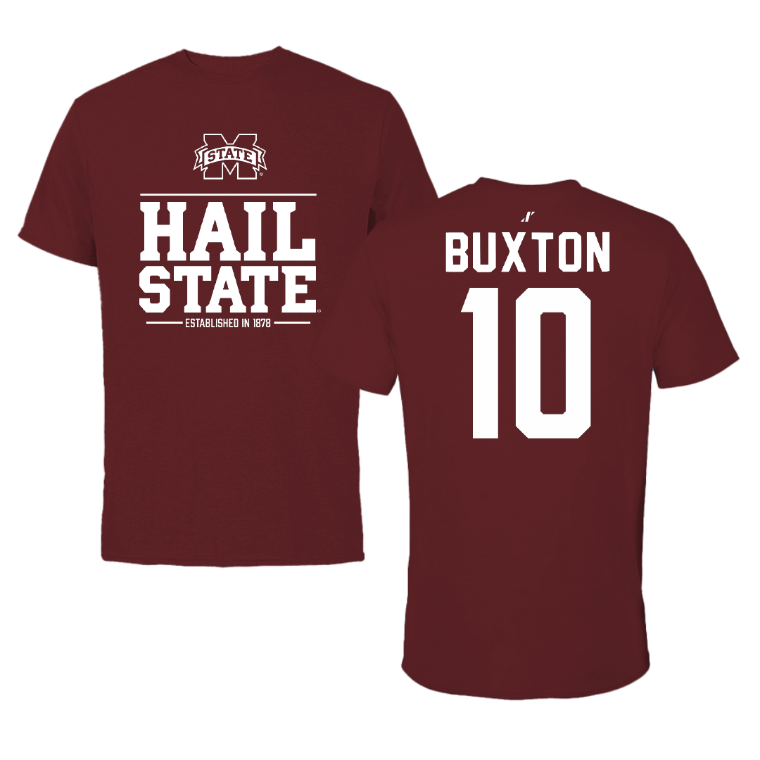 Mississippi State University Soccer Maroon General Tee - #10 Alivia Buxton