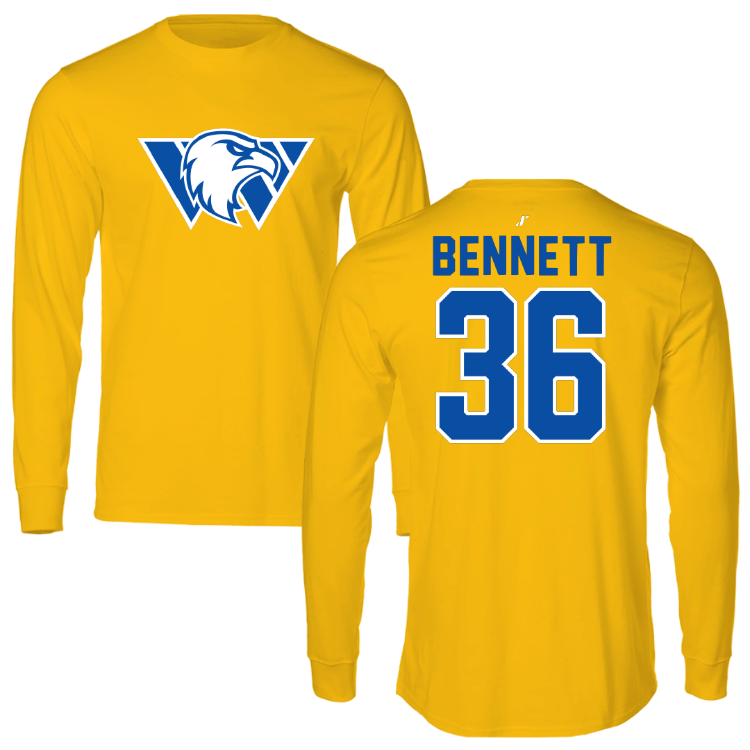 Williams Baptist University Baseball Gold Performance Long Sleeve - #36 Benjamin Bennett