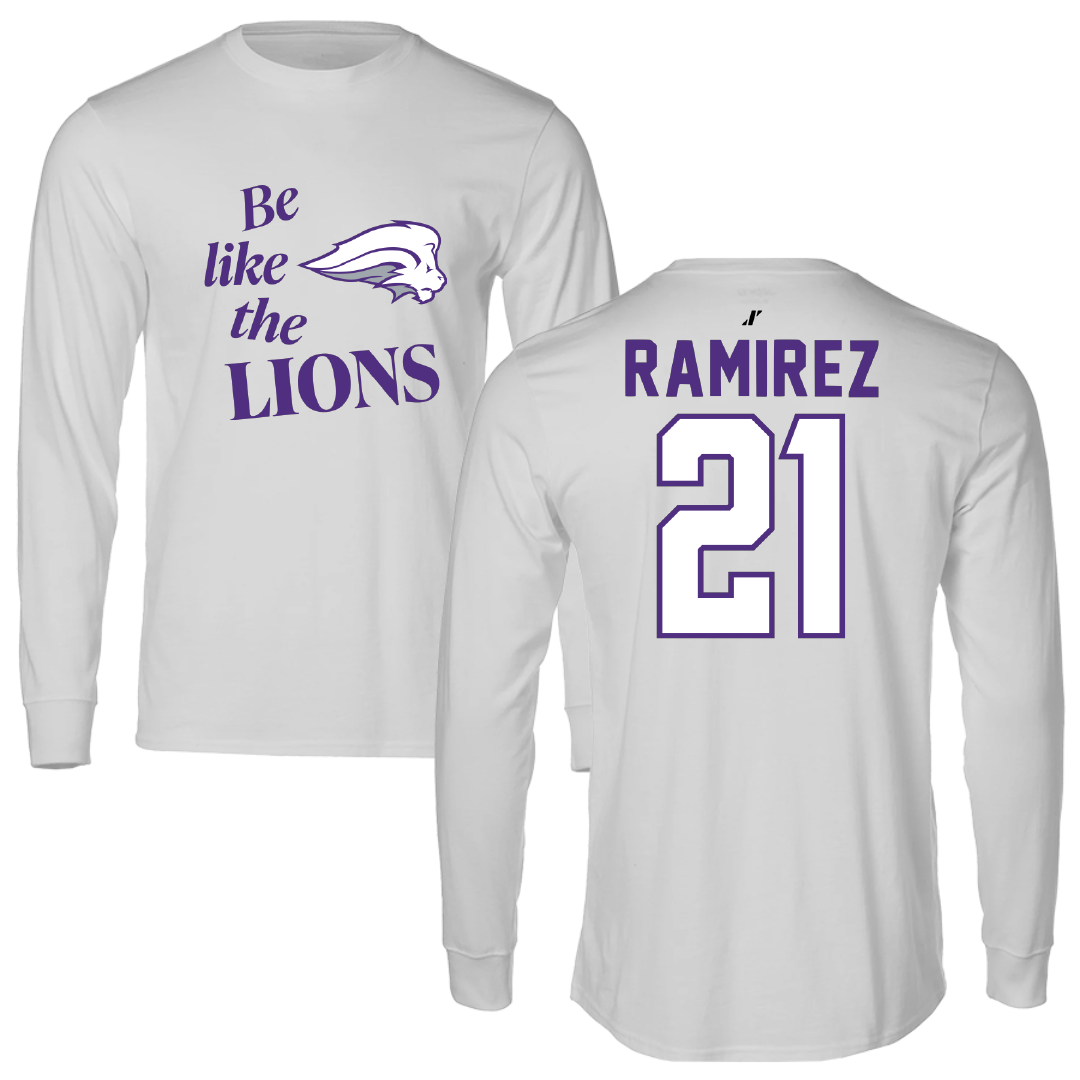 Nelson University Soccer Light Gray Be Like Us Long Sleeve - #21 Jafet Ramirez
